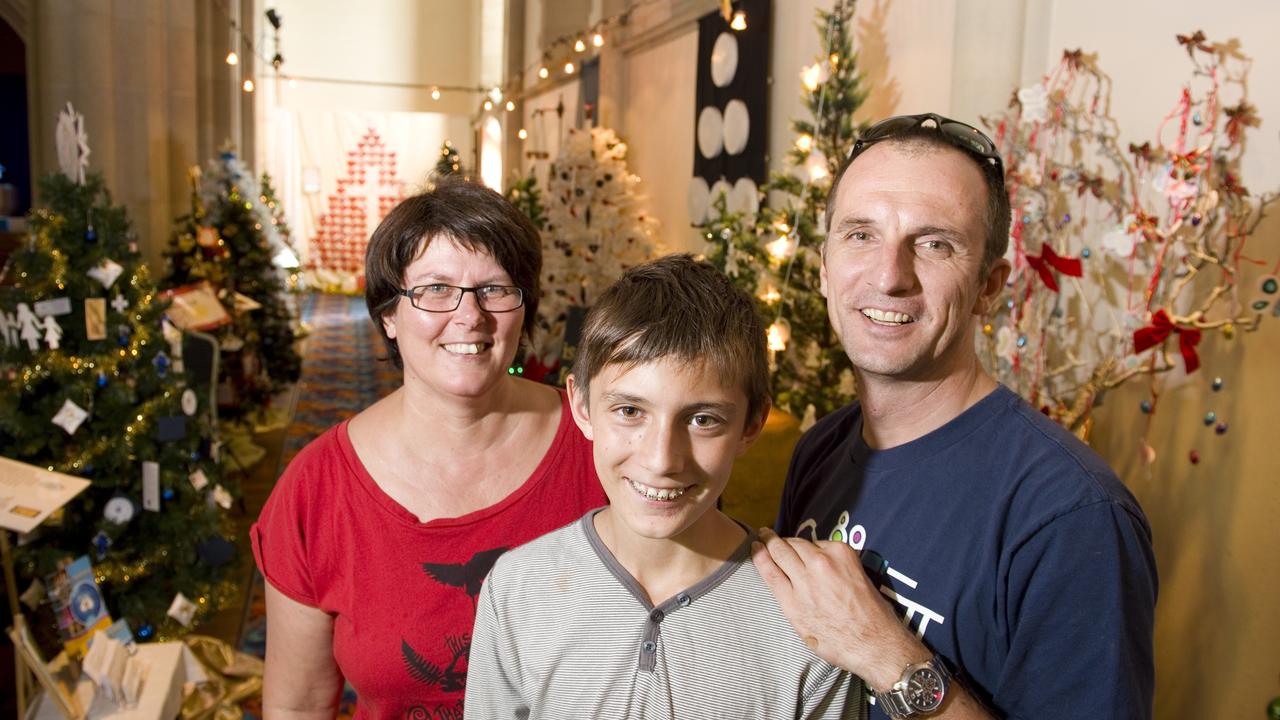 Stefanie, Noah and Bjorn Jachmann at the Toowoomba Christmas Tree Festival at St Luke's Anglican Church, Saturday, December 08, 2012. Photo Kevin Farmer / The Chronicle