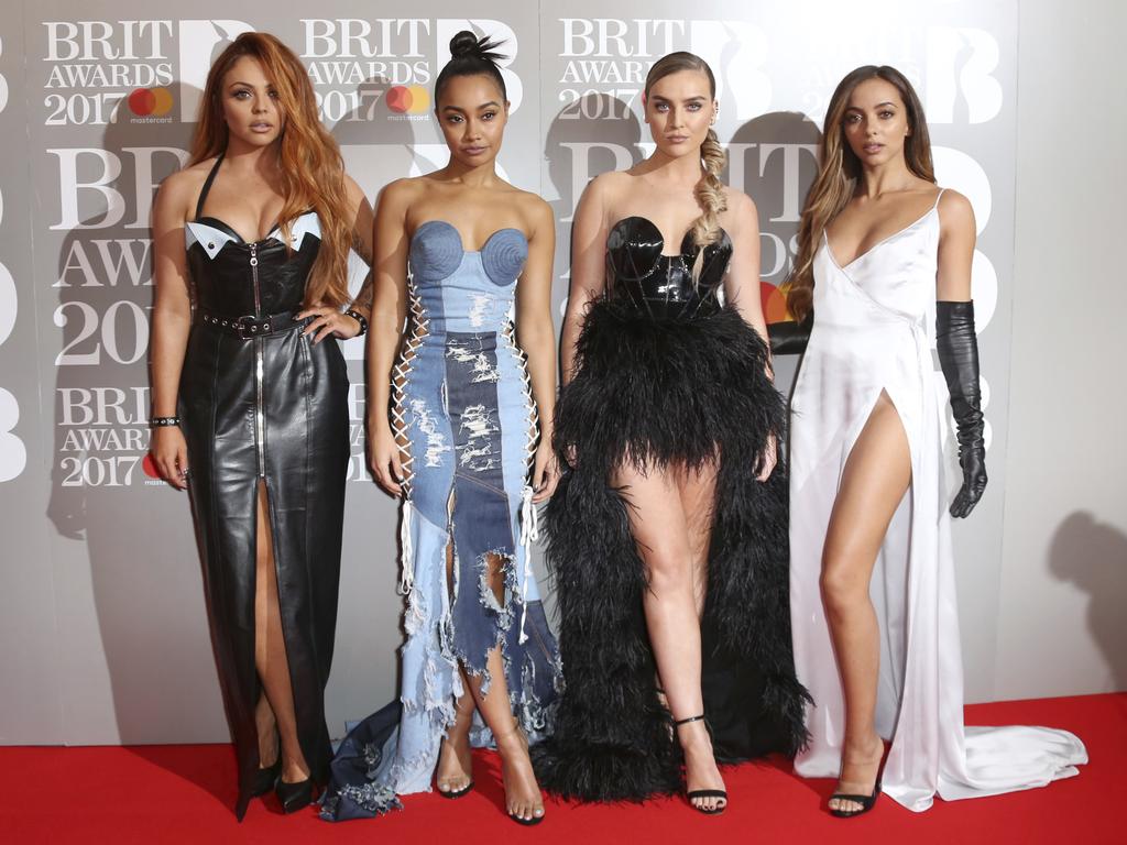 Jesy Nelson, Leigh-Ann Pinnock, Perry Edwards and Jade Thirwall of Little Mix attend The BRIT Awards 2017 at The O2 Arena on February 22, 2017 in London, England. Picture: AP