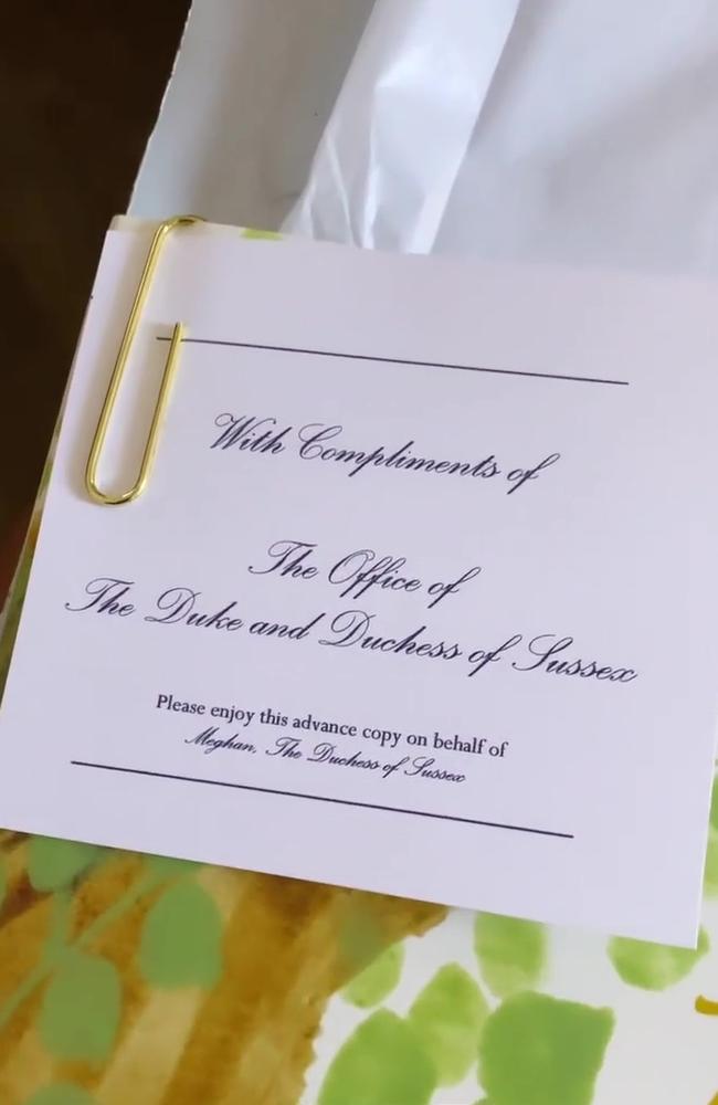 Meghan signed the note as ‘the Office of the Duke and Duchess of Sussex.’ Picture: Instagram.