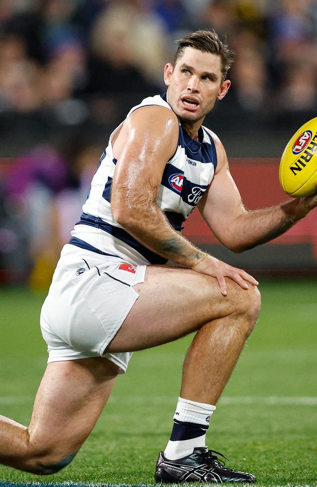 Tom Hawkins hasn’t been at his usual level this year. Picture: Dylan Burns/AFL Photos