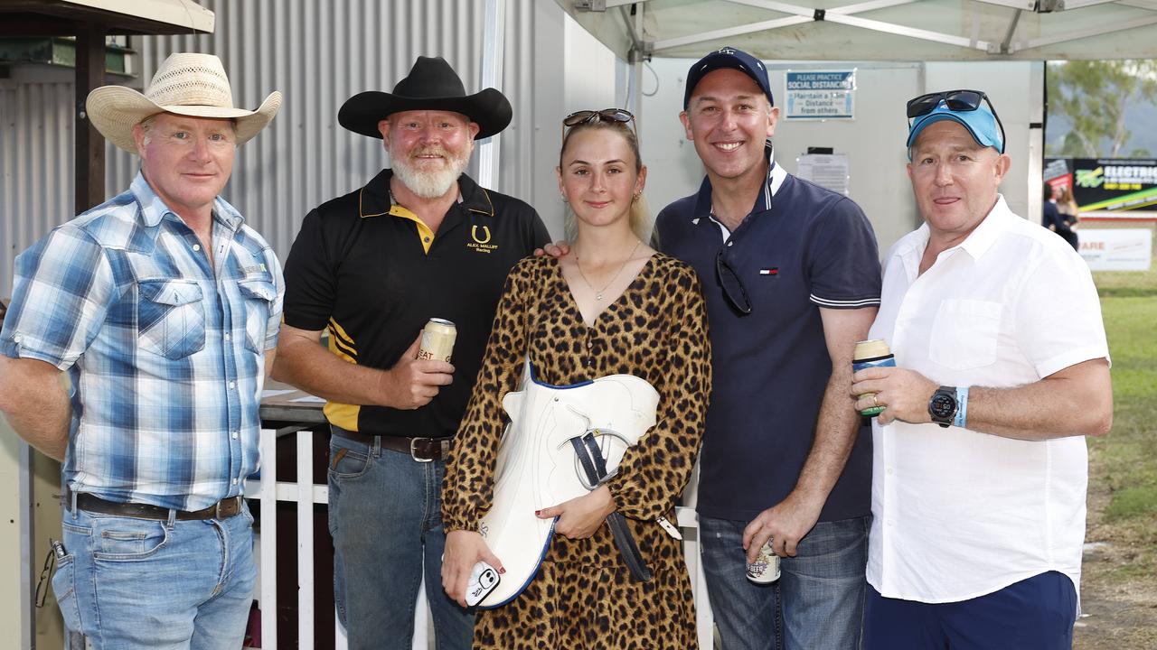 Alex Malliff, Brett Coad, Rachel Malliff, Simon Vaughan and Harrold Dunlop at the Gordonvale Cup, held at the Gordonvale Turf Club. Picture: Brendan Radke