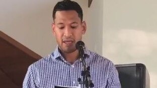 Israel Folau speaks at The Truth of Jesus Christ Church in Kenthurst.