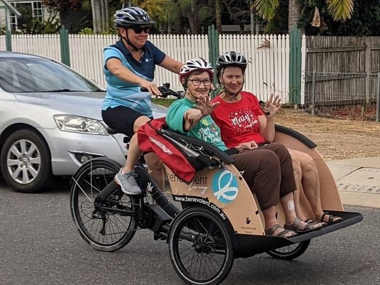 Dot and Sandy on the new Benevolent Living bikes.