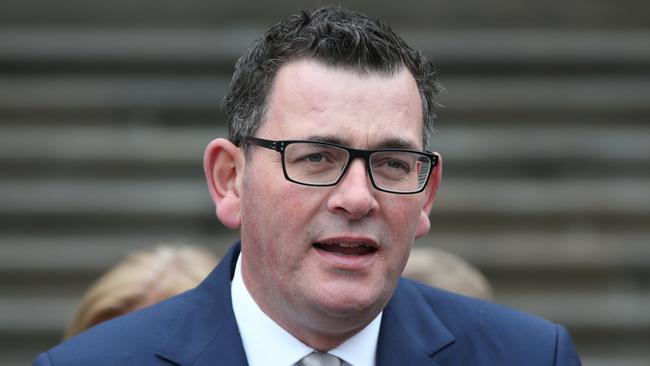 Victoria Premier Daniel Andrews has said men need to change their attitudes towards women, but they also need to be supported in times of mental health and housing crises. Picture: AAP/David Crosling