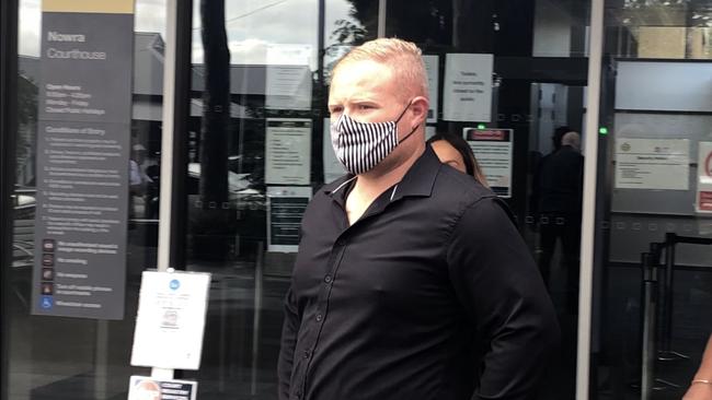 Former Nowra-Bomaderry Jet and Shellharbour Shark rugby league player Zac Kershaw leaving Nowra Local Court. Picture: Eliza Barr