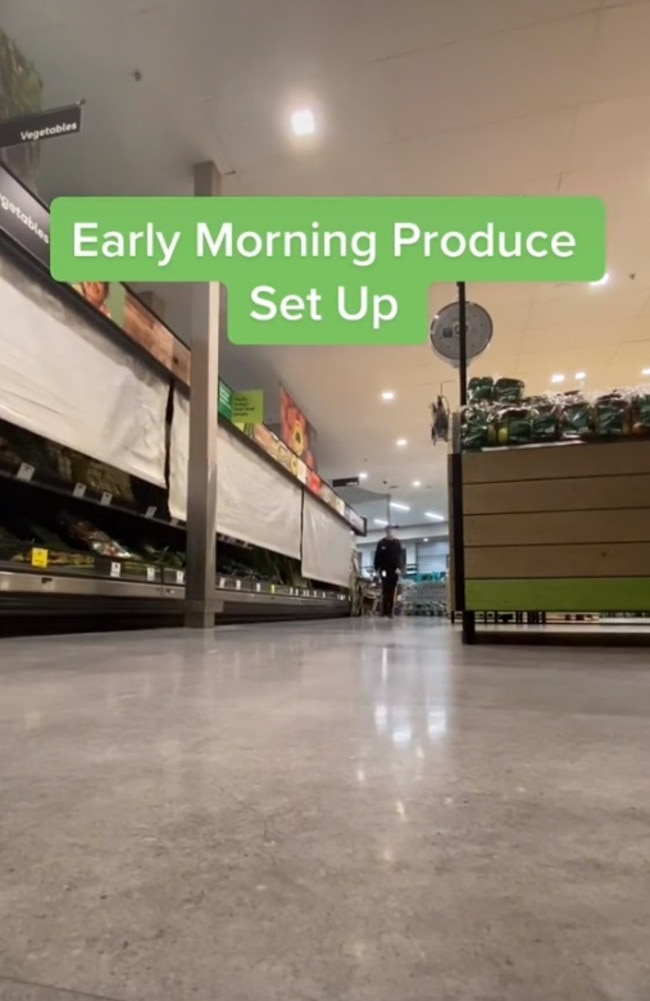 A Woolies employee has offered a glimpse into workers’ morning routine. Picture: TikTok/woolworths_au