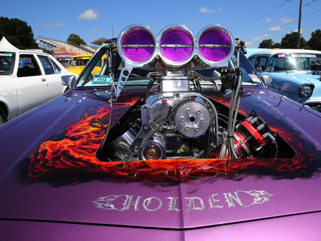 The Burnout competition at the festival. The annual Street Machine Summernats Car Festival began in Canberra with thousands of car enthusiasts expected to attend the event over the four days. Picture: Gary Ramage/ News Corp Australia