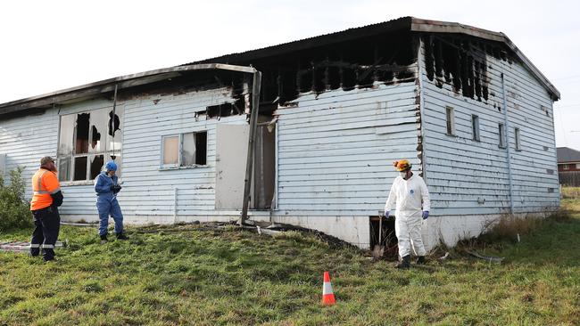 Fire at a hall on Penna Road Penna. Tasmania Fire Service and Tasmania Police in attendance.  Picture: NIKKI DAVIS-JONES