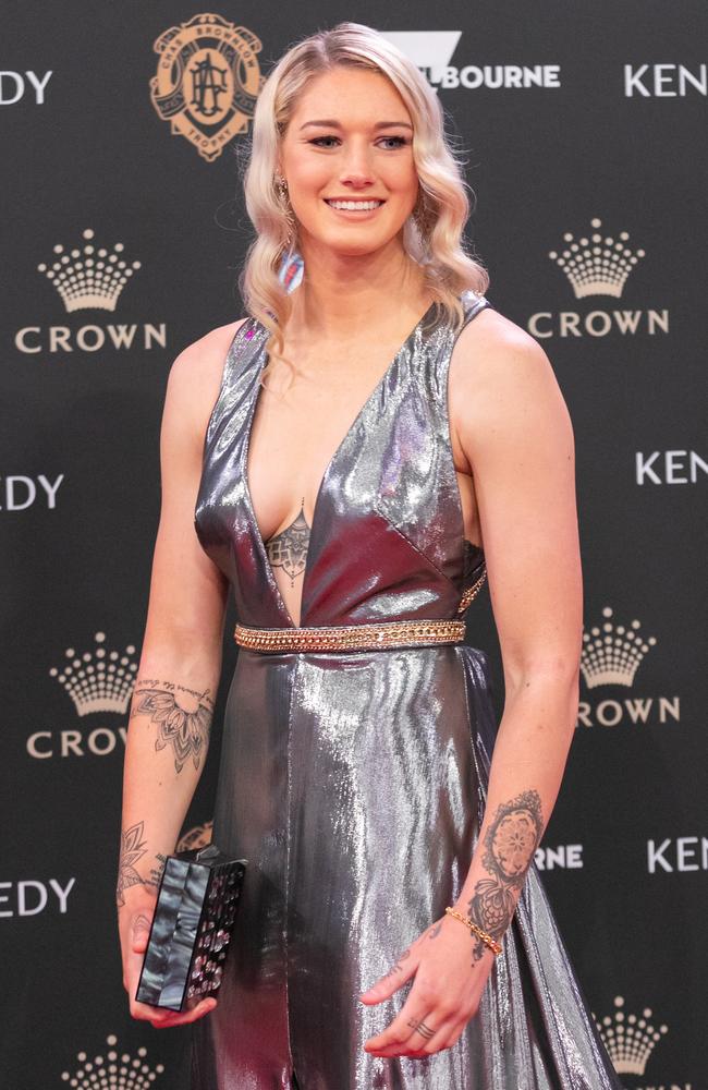 Tayla Harris of the Blues arrives ahead of the 2019 Brownlow Medal at Crown Palladium on September 23, 2019 in Melbourne, Australia. Picture: Asanka Ratnayake/Getty Images