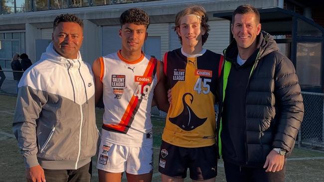 David and Tevita Rodan and Louis and Steve Salopek. Picture: Calder Cannons