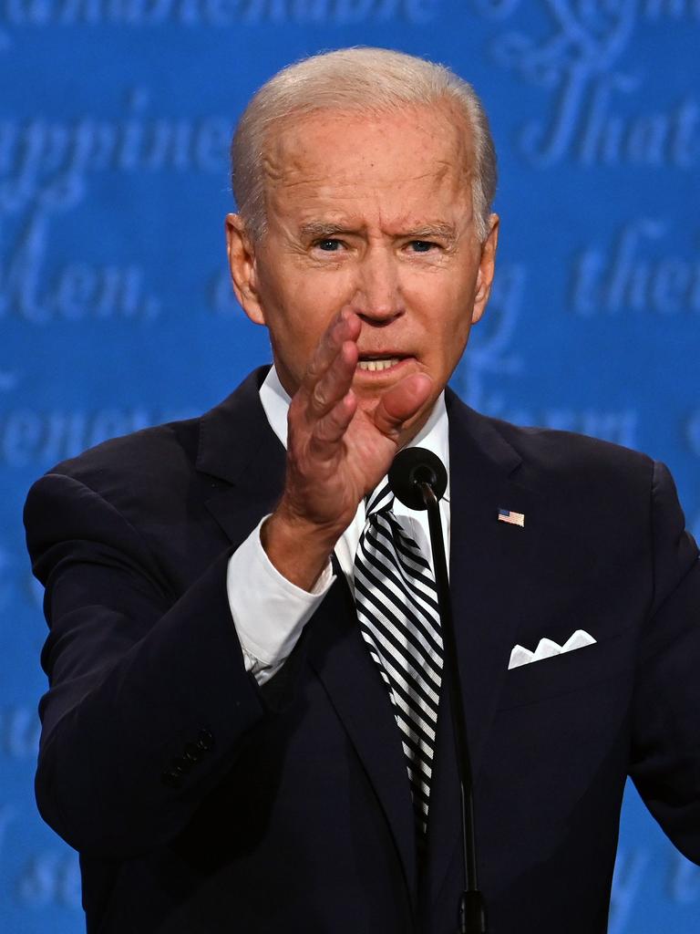 Democratic Presidential candidate and former US Vice President Joe Biden told Donald Trump to shut up. Picture: Jim Watson/AFP