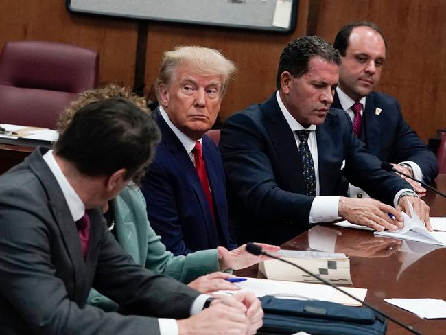 A sombre Donald Trump spent more than an hour in a New York courtroom. Picture: AFP