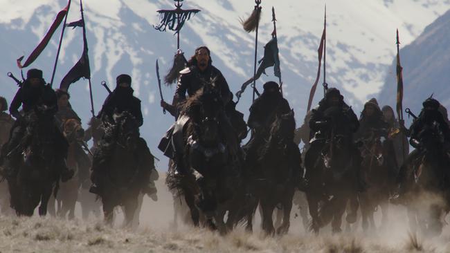 Jason Scott Lee makes a formidable foe as Bori Khan, with his Mongolian and Kazakhstani trick riders.