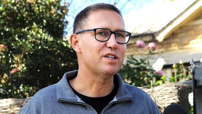 Dr. Richard “Harry” Harris who helped rescue the trapped soccer team in a Thai cave speaks outside his Adelaide home. Picture: Greg Higgs