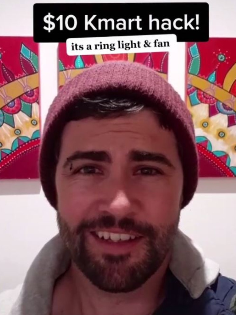 This is Mark before switching on the fan light. Picture: TikTok/relaxn.jaxn