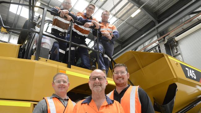 MILESTONES: Hastings Deering Toowoomba servicing employees (top row) Wil Hamilton, Dylan Shaw and Corey Hauser (all 10 years) and (bottom row) Justin Butcher (20 years), Ian McQuillan (50 years) and Casey Dallas (15 years) have all celebrated milestones at the company.