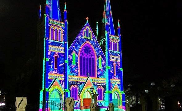 Photos of the Lights of Christmas display at the Rockhampton St Jospeh's Cathedral. Picture: Matthew Standing