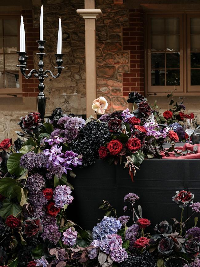 Peter D’Alfonso and Petros Zulalyan’s Disney villain inspired flowers. Picture: Tim Day Photography