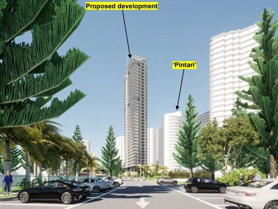 View of the planned 39-level Main Beach Parade tower on the Gold Coast.