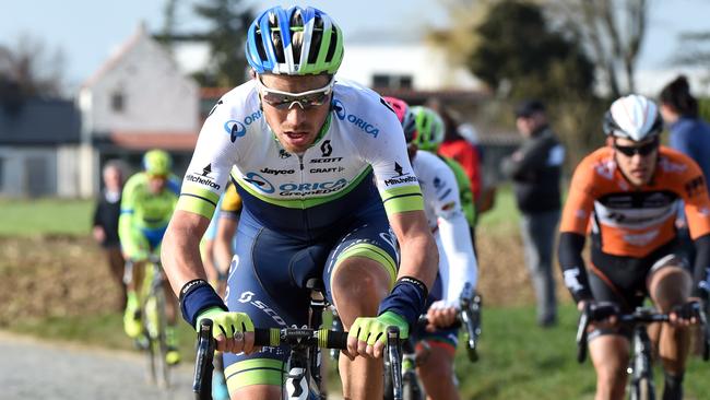 Orica-GreenEDGE rider, Mitchell Docker, 29 in the 2015 E3 Harelbeke, Belgium. Docker will ride in the 2016 Mitchelton Bay Cycling Classic in support of Caleb Ewan.