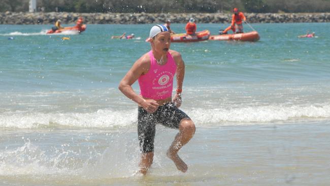 Action from the Queensland Youth Surf Life Saving Championships on February 17.