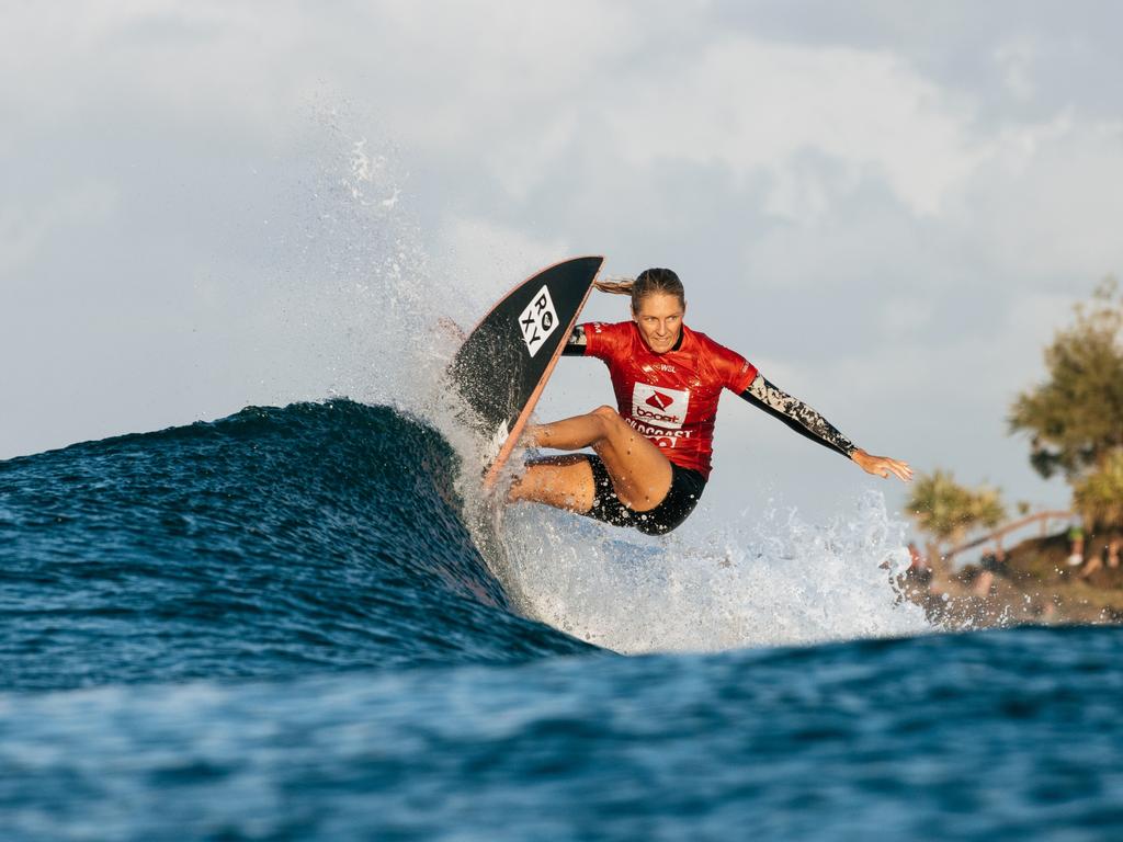 Eight-time WSL Champion Stephanie Gilmore in action. (Photo by Cait Miers/World Surf League)