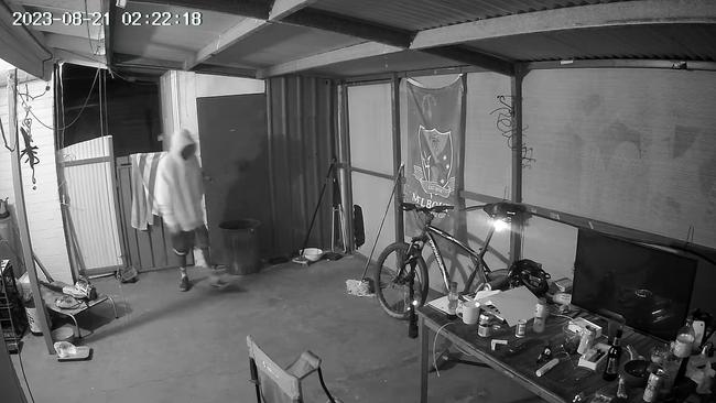 A still from CCTV of a break-in at Tennant Creek mayor Jeffrey McLaughlin's family home.