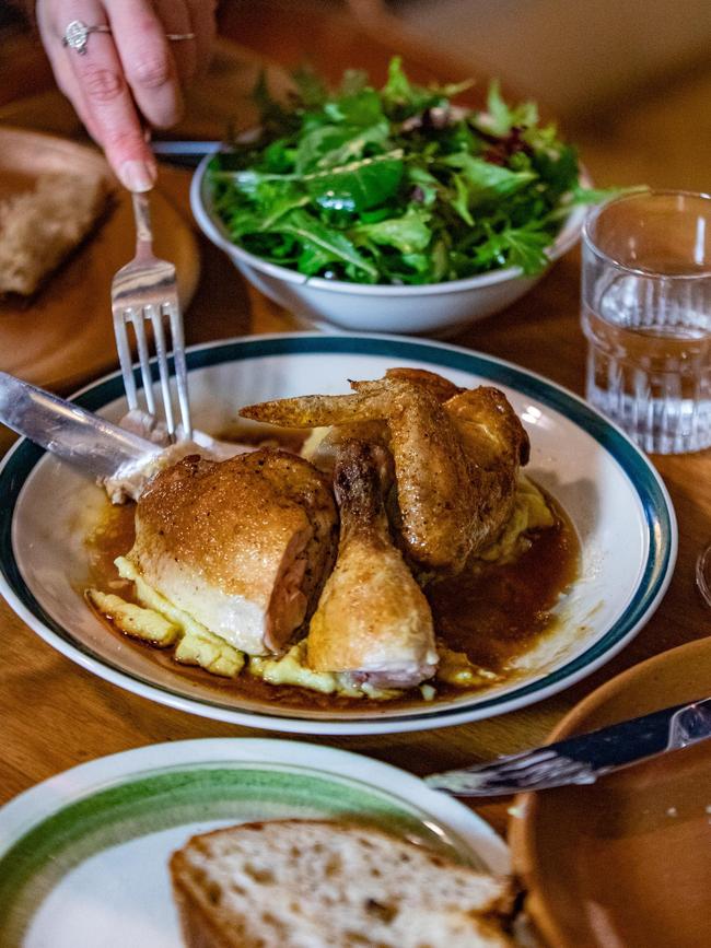 Roast chicken and bread sauce from the Scenic Hotel, Norton Summit. Picture: supplied