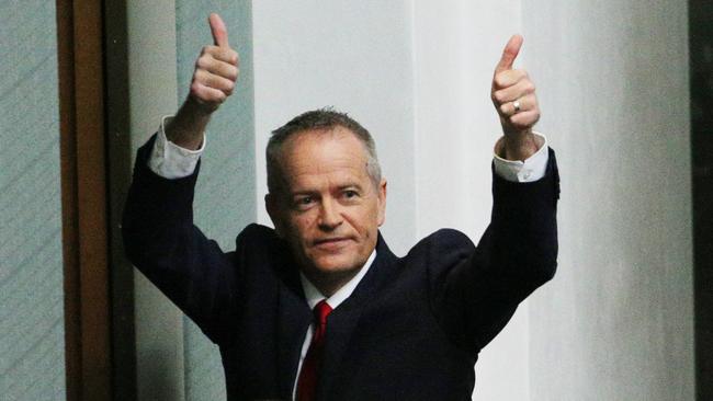 Bill Shorten may have given his budget reply the thumbs up, but voters may not be so easily impressed. (Pic: Gary Ramage)