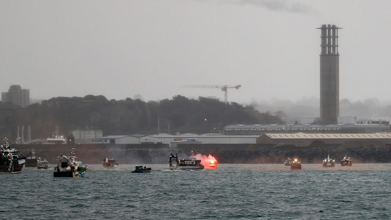 The port of Saint Helier, Jersey looked ‘like an invasion’. Picture: Sameer Al-Doumy/AFP