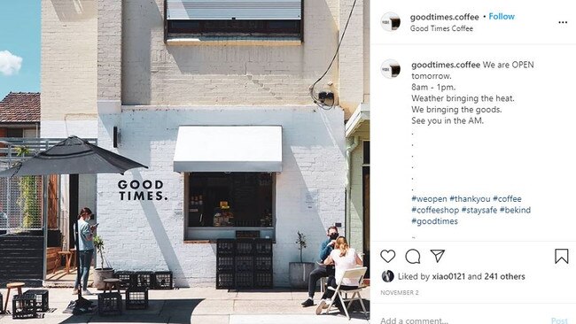 Good Times coffee on Melville Road. Picture: Instagram