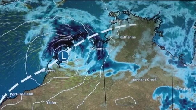 Ex-Tropical Cyclone Lincoln on the morning of Wednesday, February 21. Picture: BOM