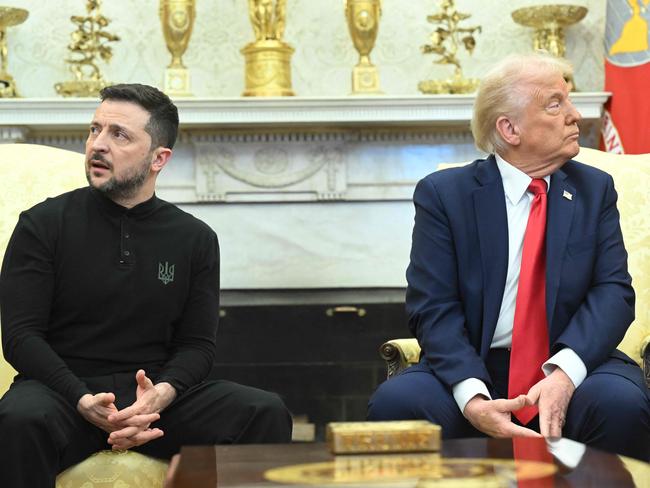 US President Donald Trump has said that dealing with Ukraine's President Volodymyr Zelensky is harder than dealing with Russia. Picture: AFP