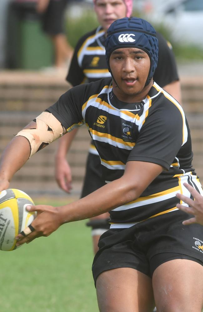 QLD Rugby Union State Championships (17-18 years boys) at the Townsville Sports Precinct. Saturday May 24. Wide Bay against Capricorn. Picture: Evan Morgan