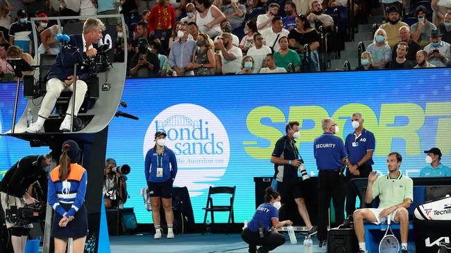 It was an odd moment for a guy two games from a grand slam title. Photo by Martin KEEP / AFP