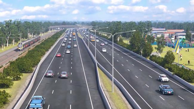 Artist impression of the Coomera Connector (Second M1) on the Gold Coast.