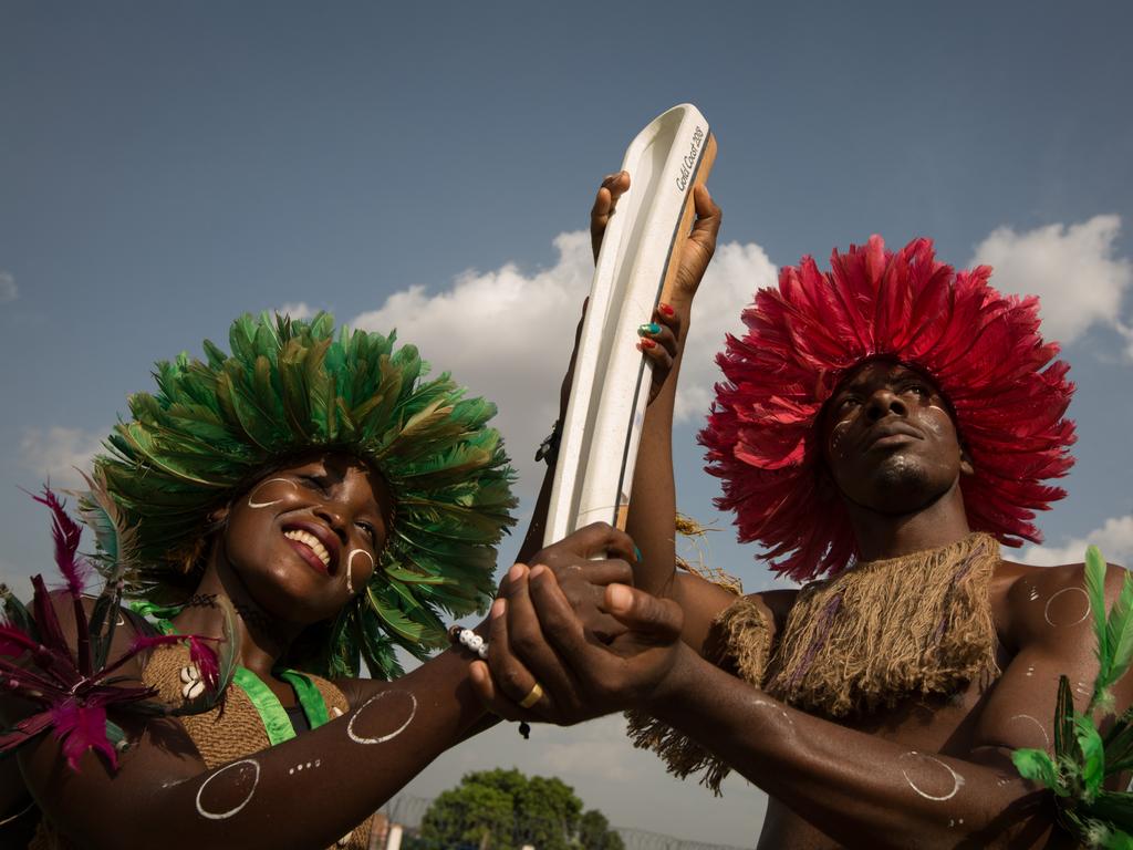 The Queen’s Baton arrived in Cameroon and attended an afternoon reception, with cultural music and dance show, in Yaounde, in Cameroon, on 29 March 2017.