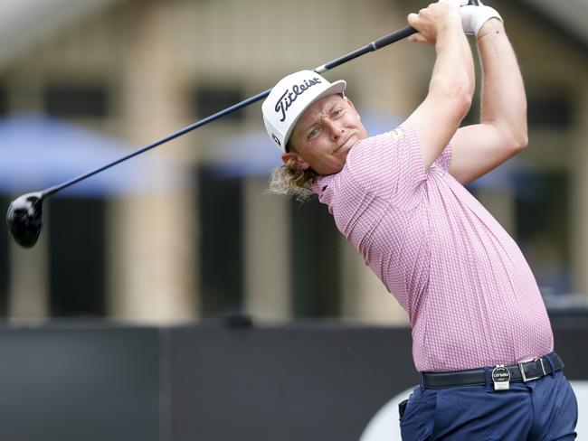 BROKEN ARROW, OKLAHOMA - MAY 14: Cameron Smith of Ripper GC hits a tee shot on the first hole during Day Three of the LIV Golf Invitational - Tulsa at Cedar Ridge Country Club on May 14, 2023 in Broken Arrow, Oklahoma. (Photo by Ian Maule/Getty Images)