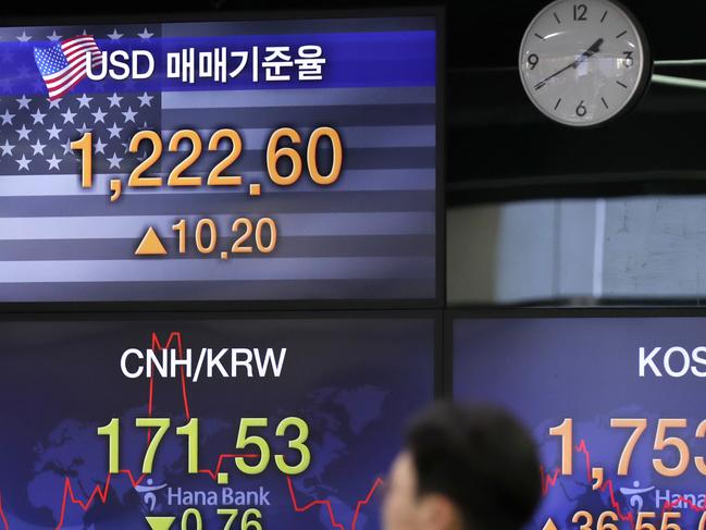 A currency trader in Seoul. Picture: AP