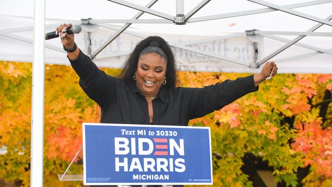 Lizzo is a huge fan of the Democrat campaign. Picture: Aaron J. Thornton / GETTY IMAGES NORTH AMERICA / AFP.