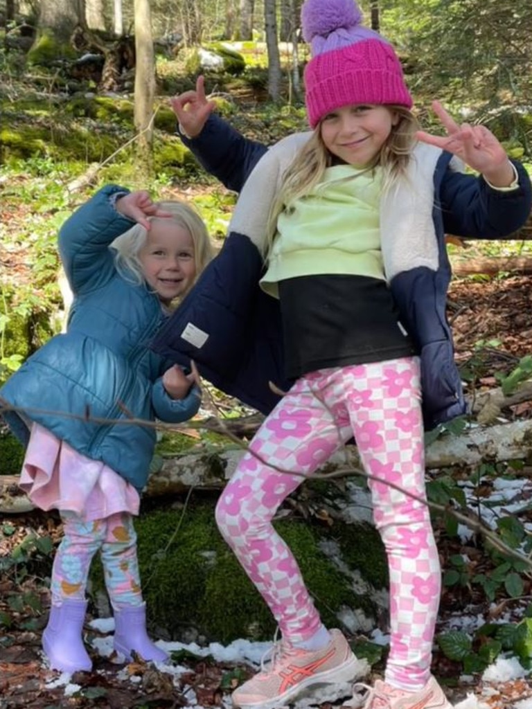 Carrie Bickmore's daughters enjoying Austria.