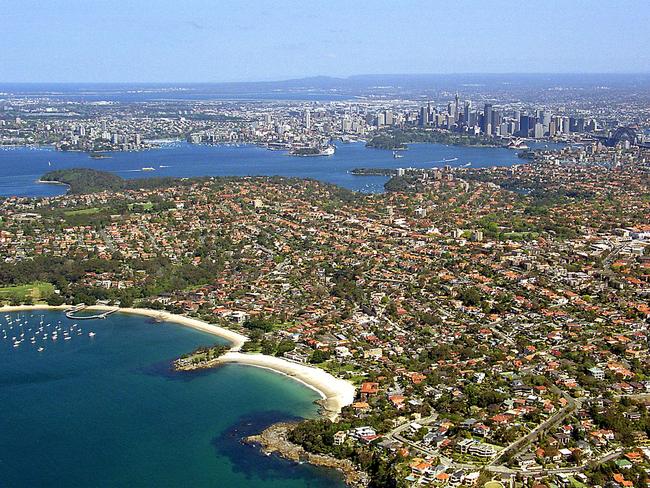 Must Byline www.airviewonline.com.au Aerial view of Balmoral Beach and Mosman with the city in the background must credit  www.airviewonline.com.au Picture: SUPPLIED