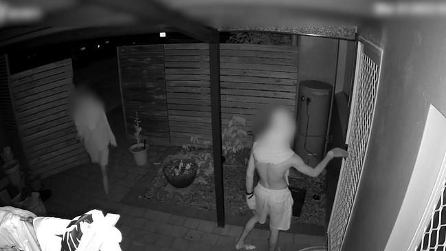 Alleged teen car thieves caught on CCTV casing a Cairns property. File photo from previous break and enter earlier this year. Picture: Queensland Police