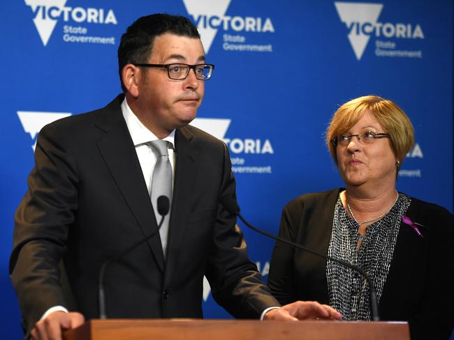 Premier Daniel Andrews and the Police Minister Lisa Neville. Picture: Nicole Garmston