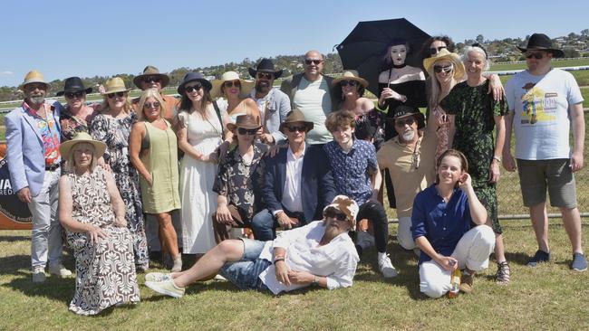 A tight-knit group of family friends gathered on the Southern Downs from all across Queensland in honour of their late friend Chris Collins, at Warwick Cup race day at Allman Park Racecourse, Saturday, October 14, 2023. Picture: Jessica Klein