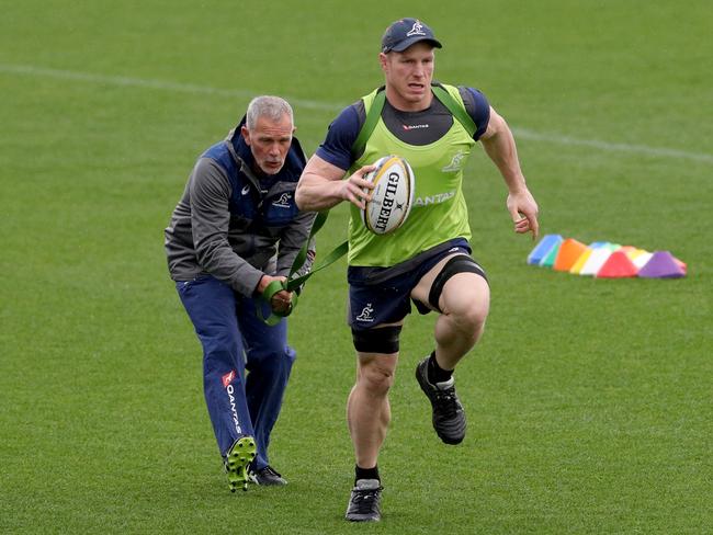 David Pocock during an Australian Wallabies training session at the WACA Ground in Perth. Picture: AAP Image/Richard Wainwright