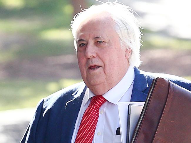 Businessman Clive Palmer arrives to the District Court in Brisbane, Thursday, July 25, 2019. Liquidators are trying to claw back $200 million in claims owed by Mr Palmer over the collapse of Queensland Nickel. (AAP Image/Jono Searle)