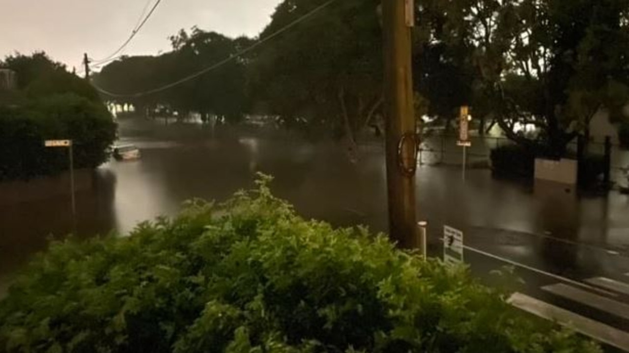 Streets flooded in Hendra. Picture: Facebook