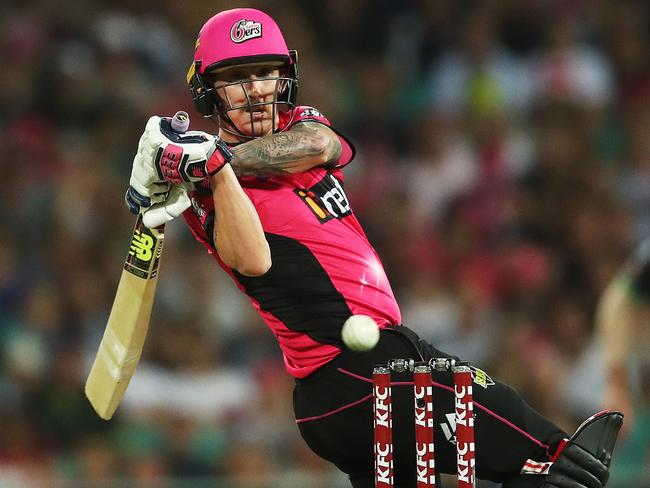 Nic Maddinson sends another one to the boundary for the Sixers. Picture: Phil Hillyard