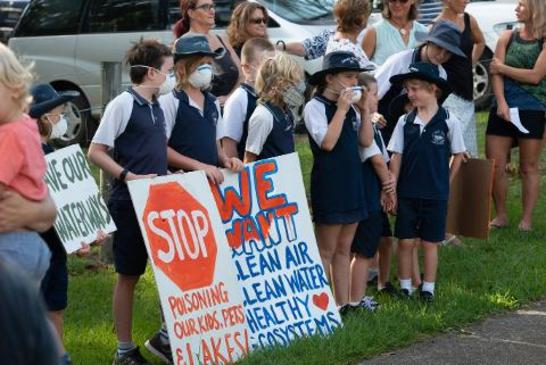 Parents protest over farms